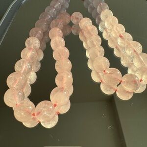 Natural snowflake pink crystal DIY semi-finished beads